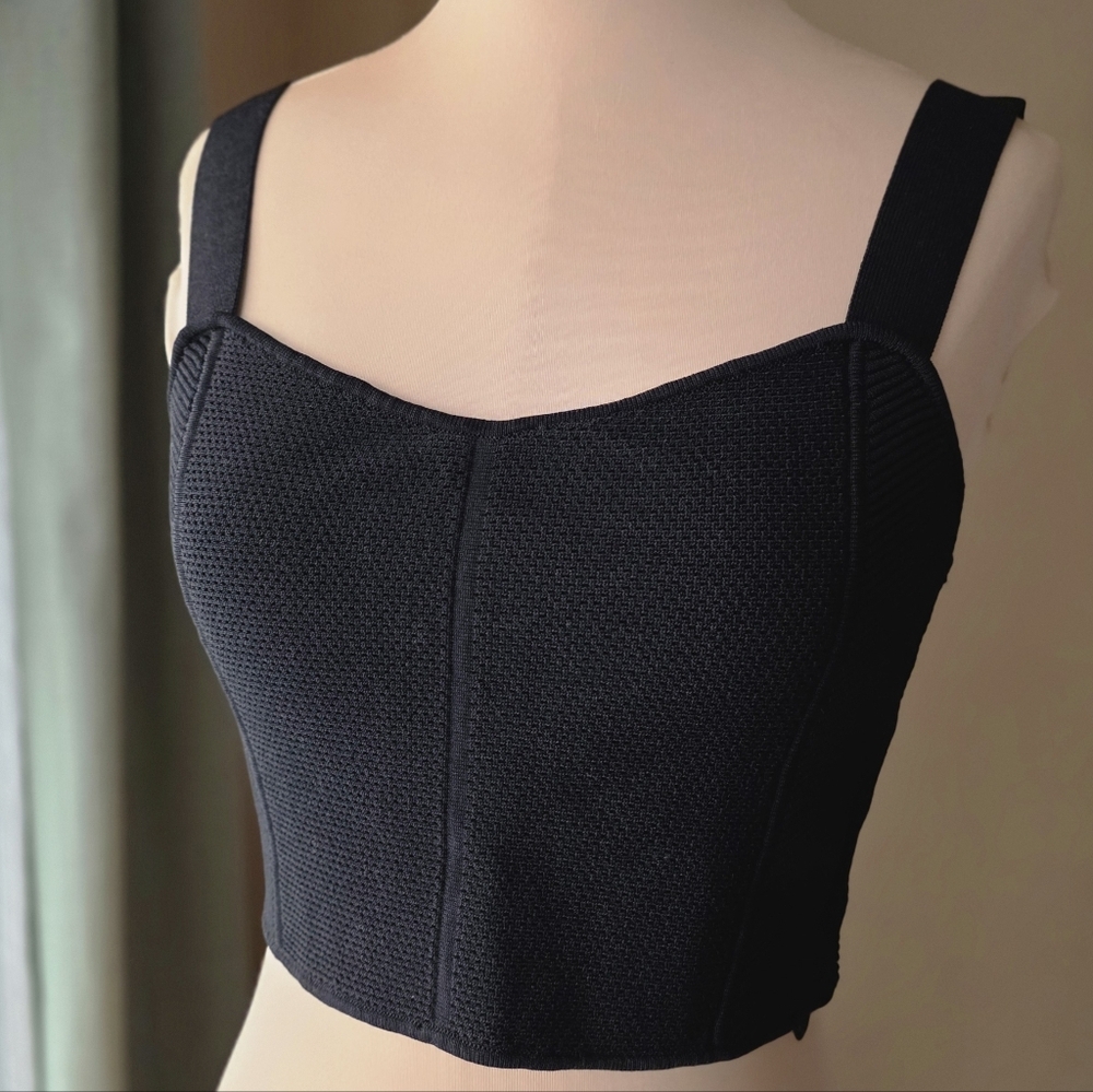 House of Harlow 1960 Black Sweater Knit Cropped Tank Top M